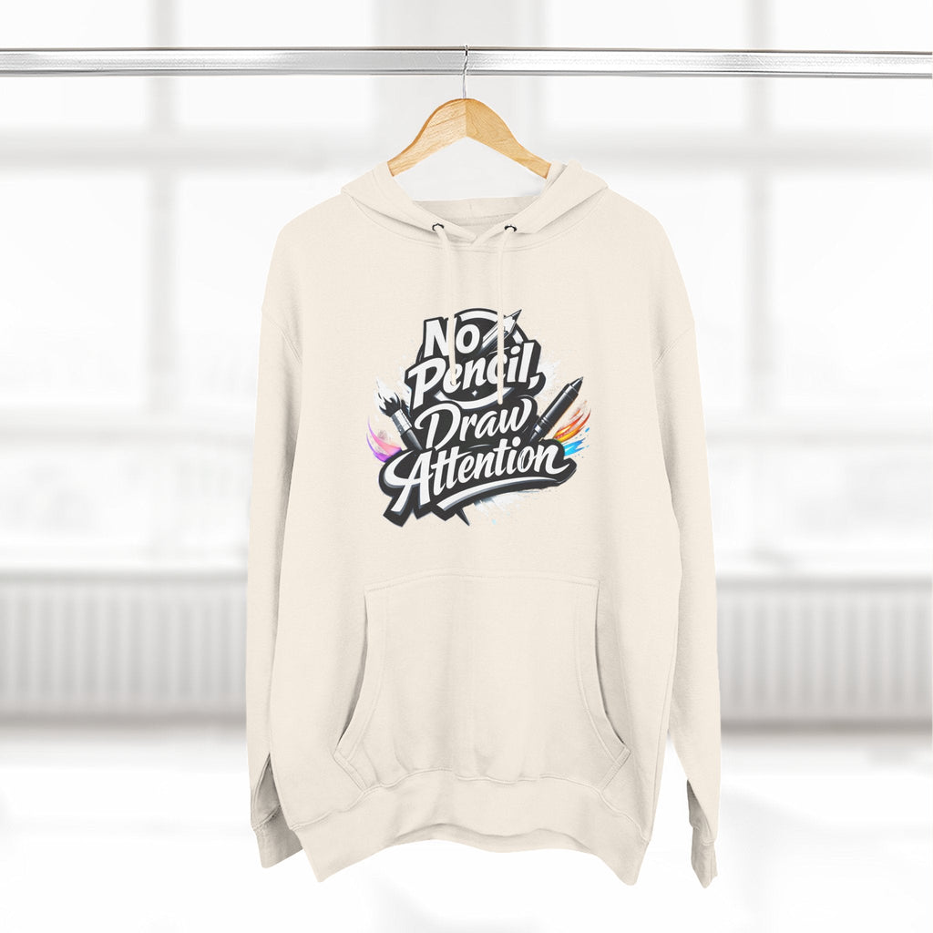 Artist Hoodie — “No Pencil, Draw Attention” Graphic Pullover - LaneOfTrends