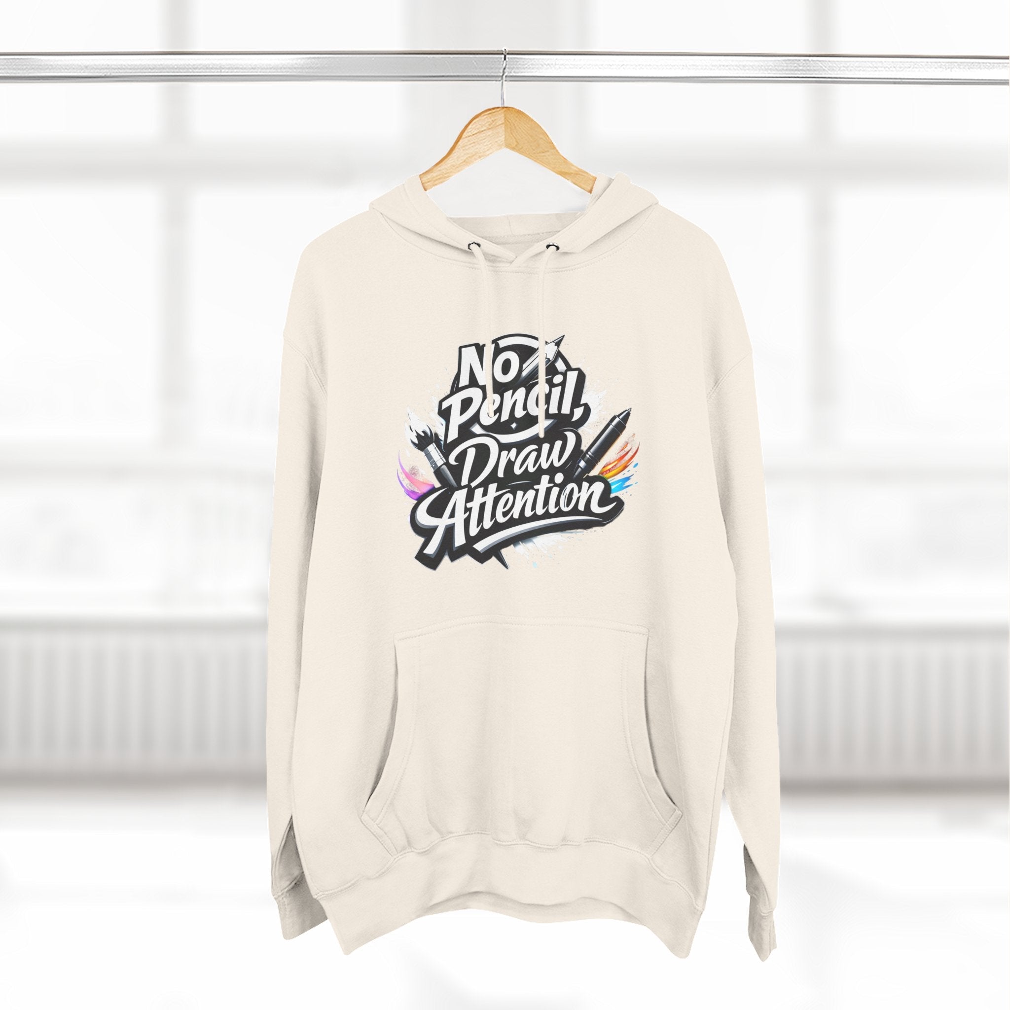 Artist Hoodie — “No Pencil, Draw Attention” Graphic Pullover - LaneOfTrends