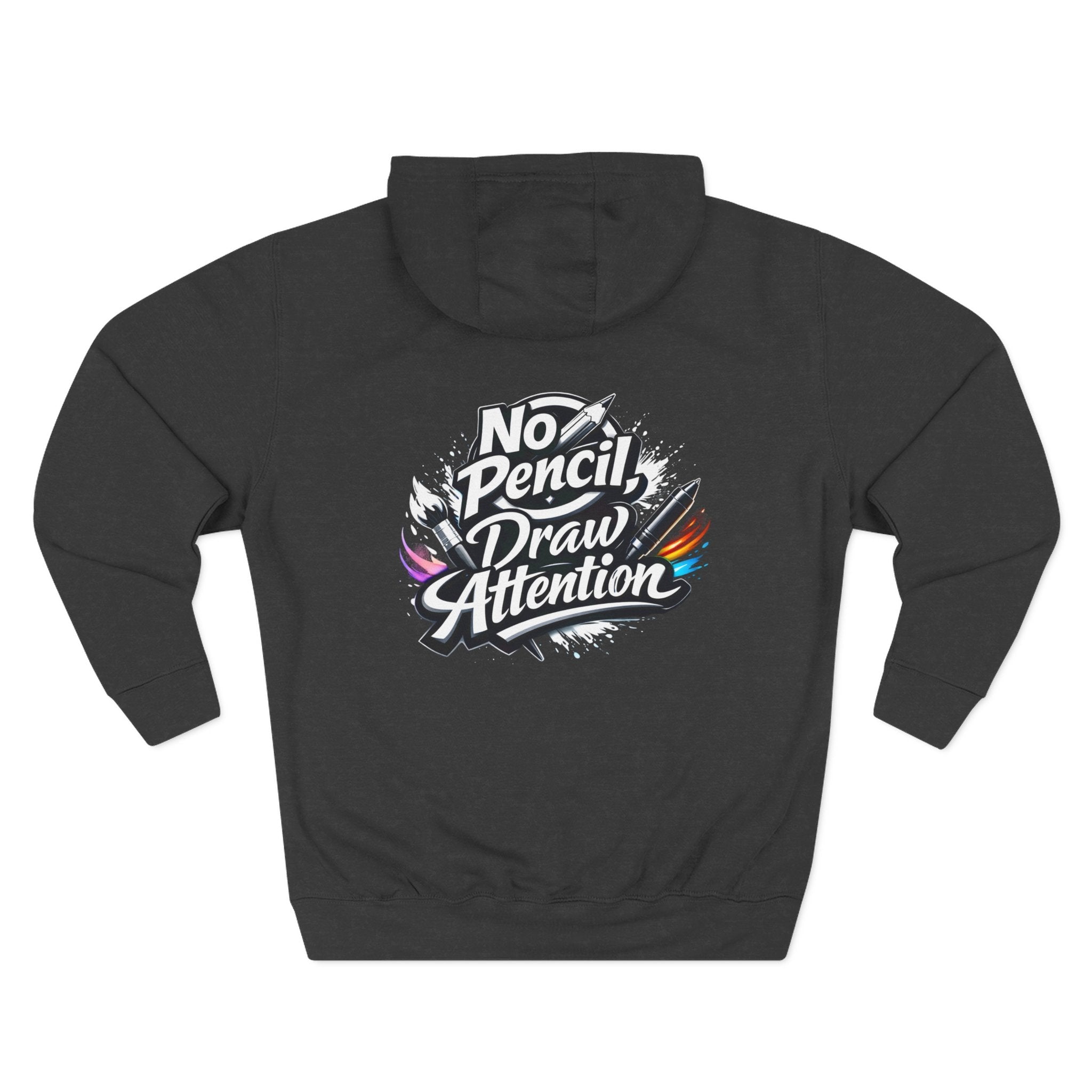 Artist Hoodie — “No Pencil, Draw Attention” Graphic Pullover - LaneOfTrends