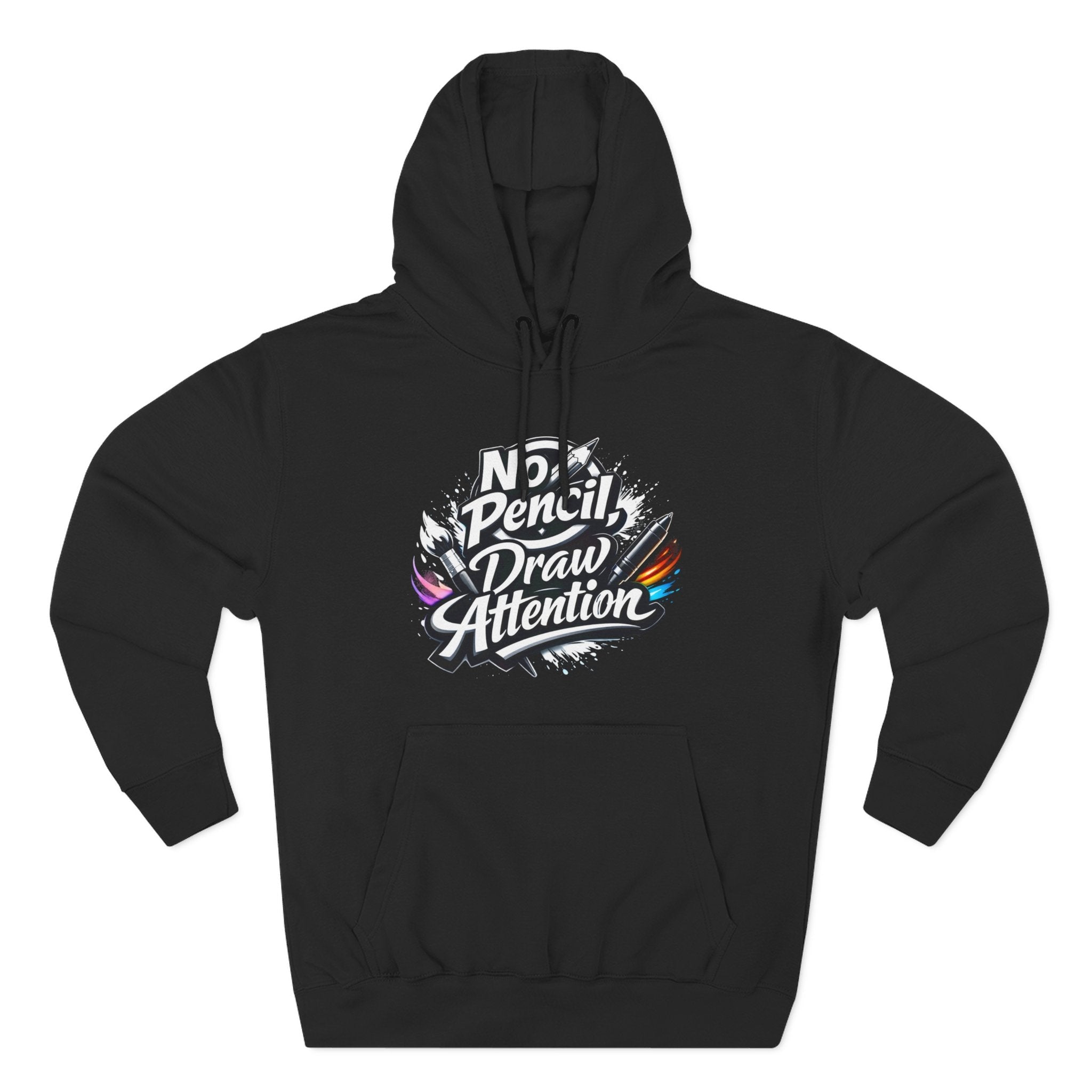 Artist Hoodie — “No Pencil, Draw Attention” Graphic Pullover - LaneOfTrends