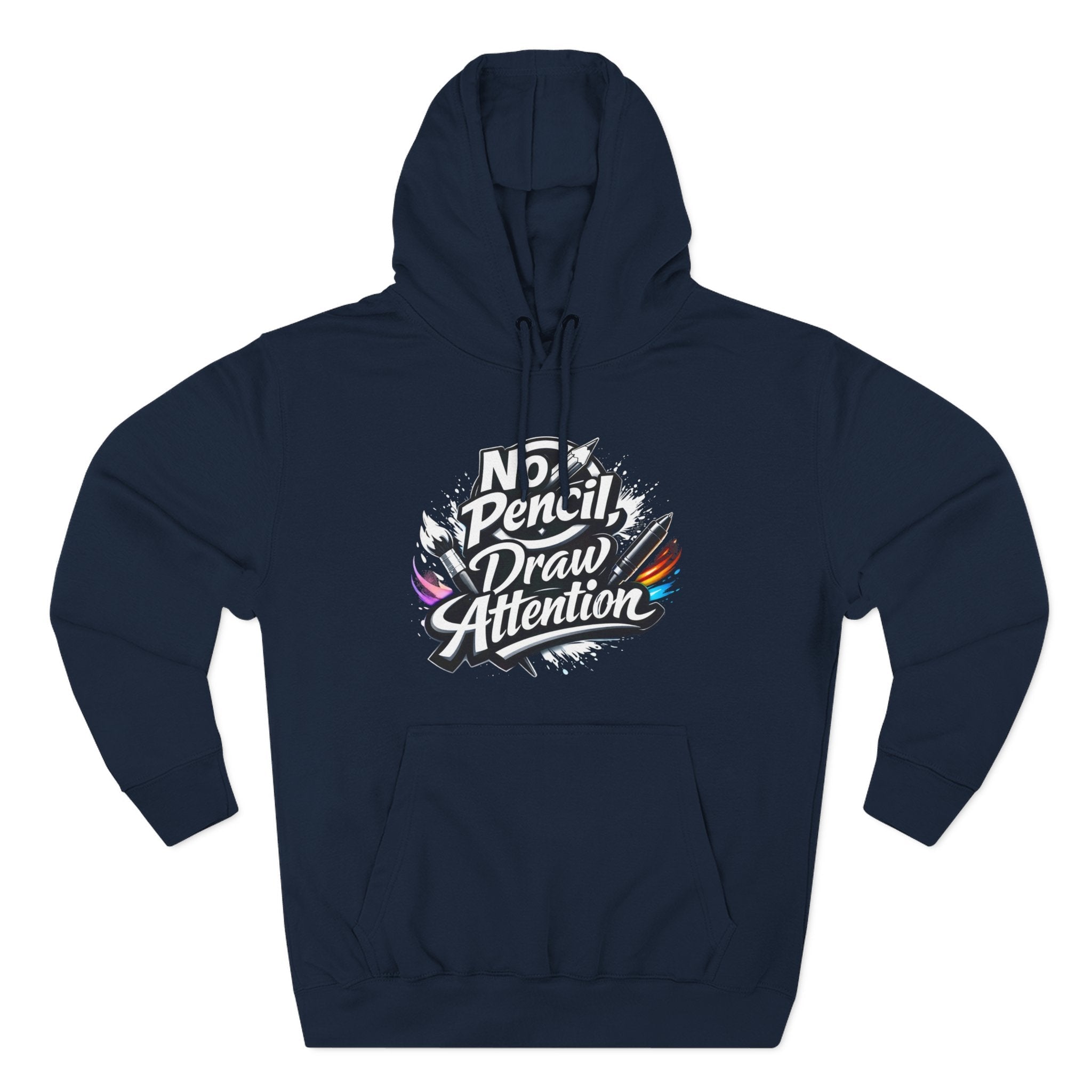 Artist Hoodie — “No Pencil, Draw Attention” Graphic Pullover - LaneOfTrends