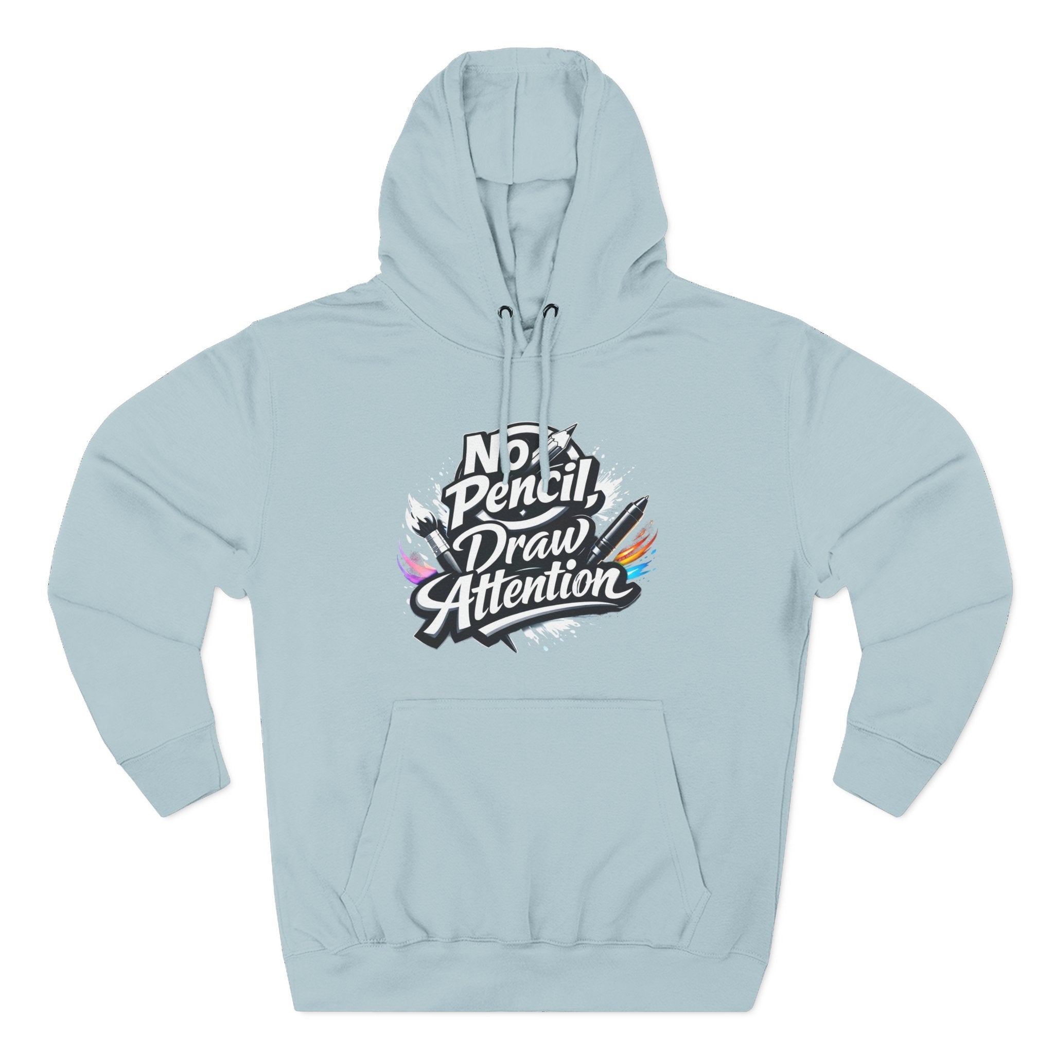 Artist Hoodie — “No Pencil, Draw Attention” Graphic Pullover - LaneOfTrends