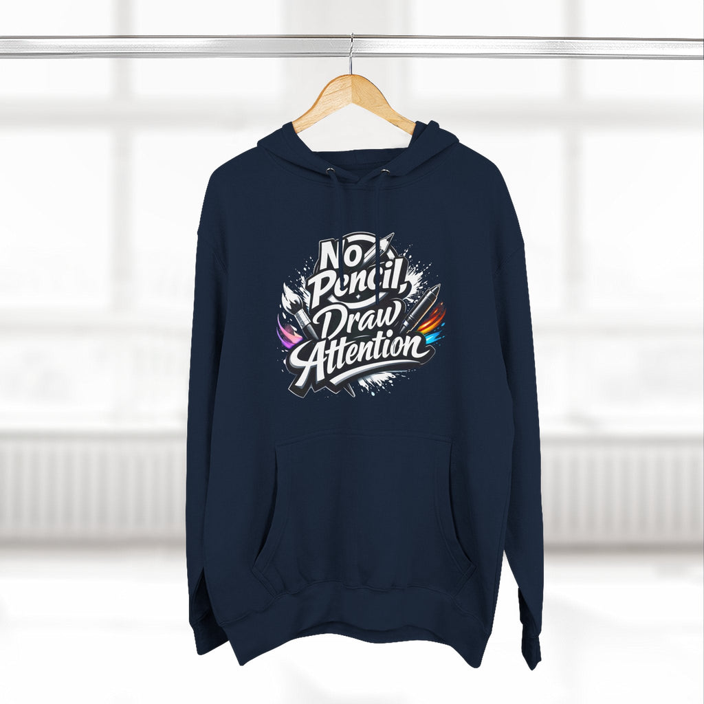 Artist Hoodie — “No Pencil, Draw Attention” Graphic Pullover - LaneOfTrends