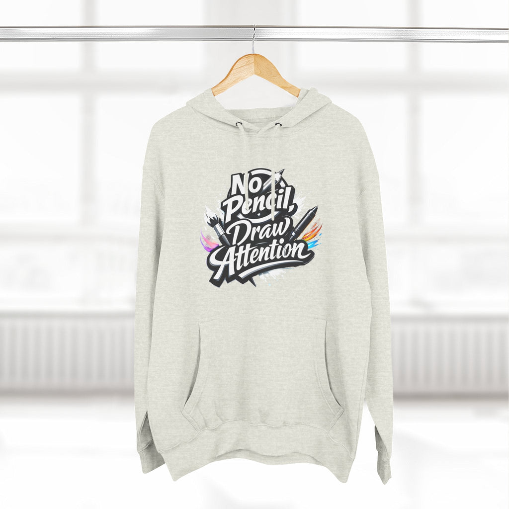 Artist Hoodie — “No Pencil, Draw Attention” Graphic Pullover - LaneOfTrends