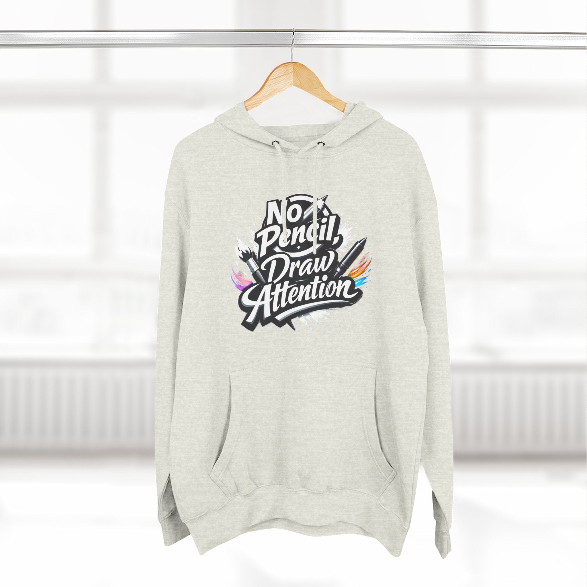 Artist Hoodie — “No Pencil, Draw Attention” Graphic Pullover - LaneOfTrends