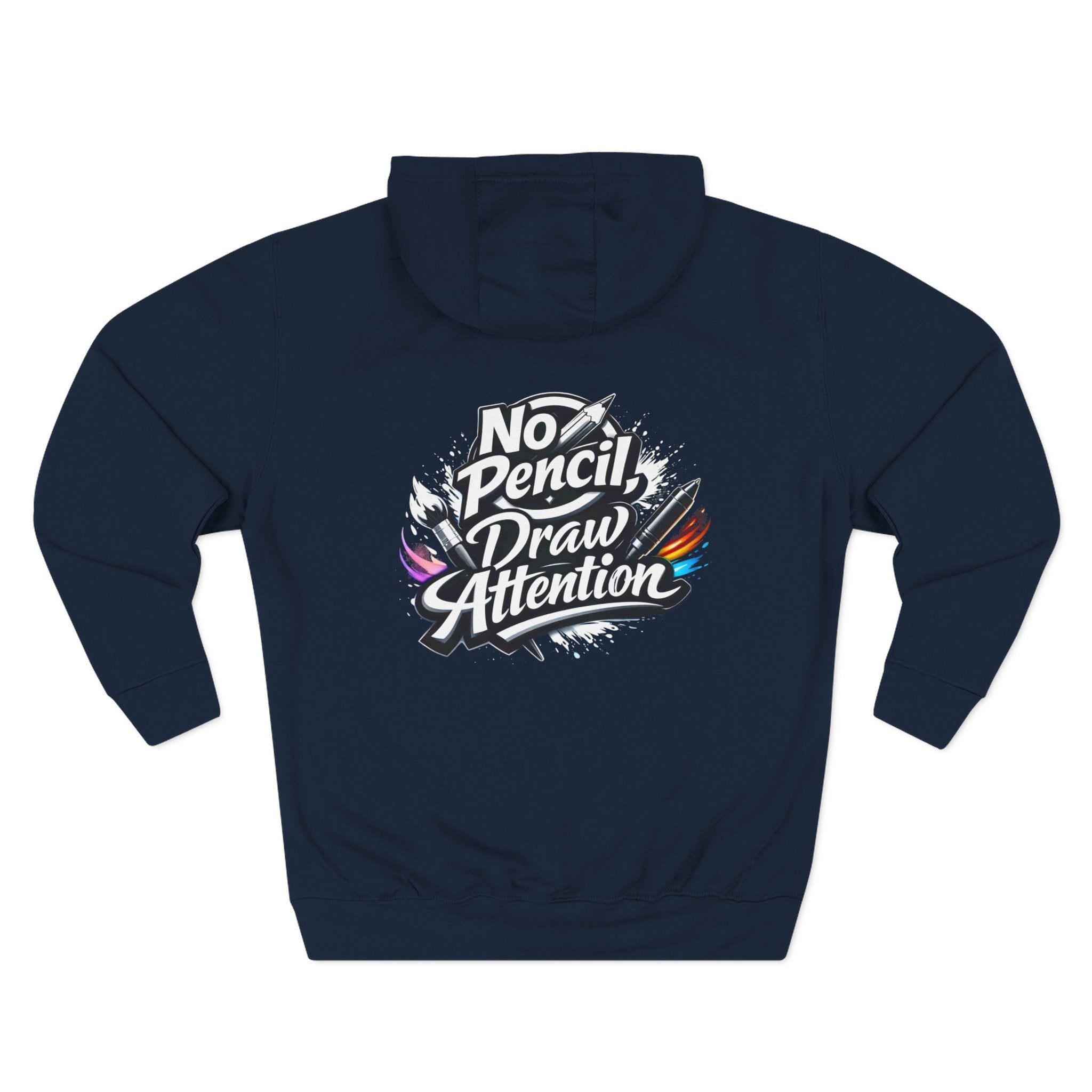 Artist Hoodie — “No Pencil, Draw Attention” Graphic Pullover - LaneOfTrends