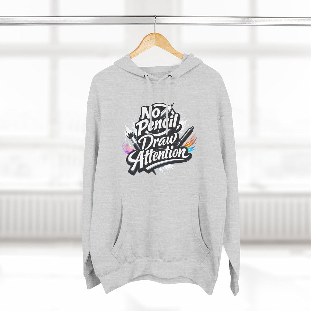 Artist Hoodie — “No Pencil, Draw Attention” Graphic Pullover - LaneOfTrends