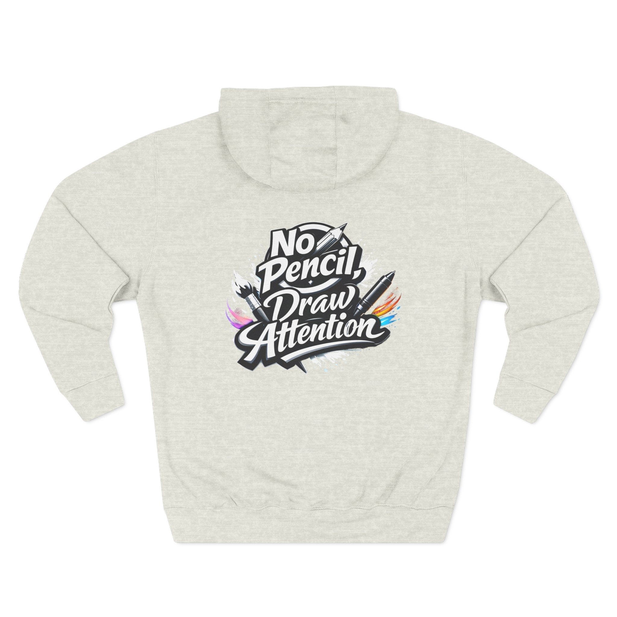 Artist Hoodie — “No Pencil, Draw Attention” Graphic Pullover - LaneOfTrends