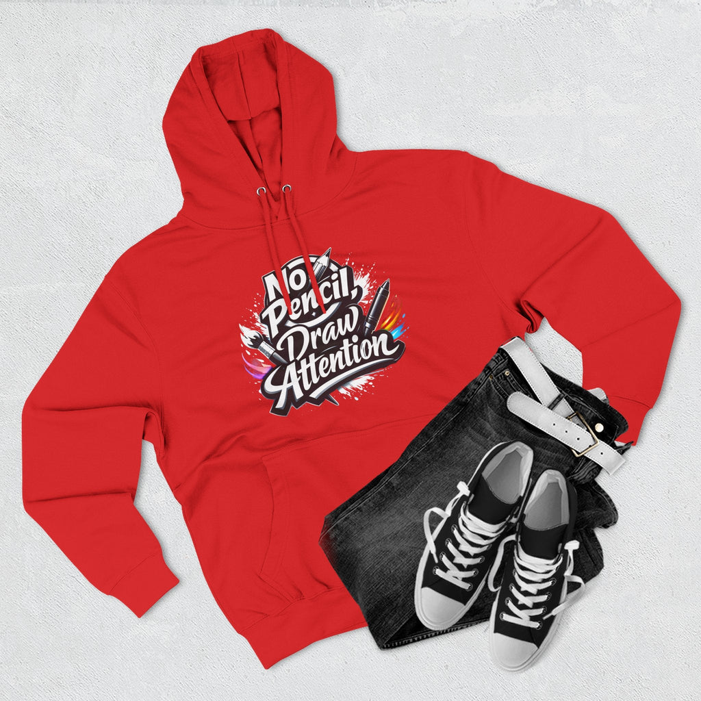 Artist Hoodie — “No Pencil, Draw Attention” Graphic Pullover - LaneOfTrends