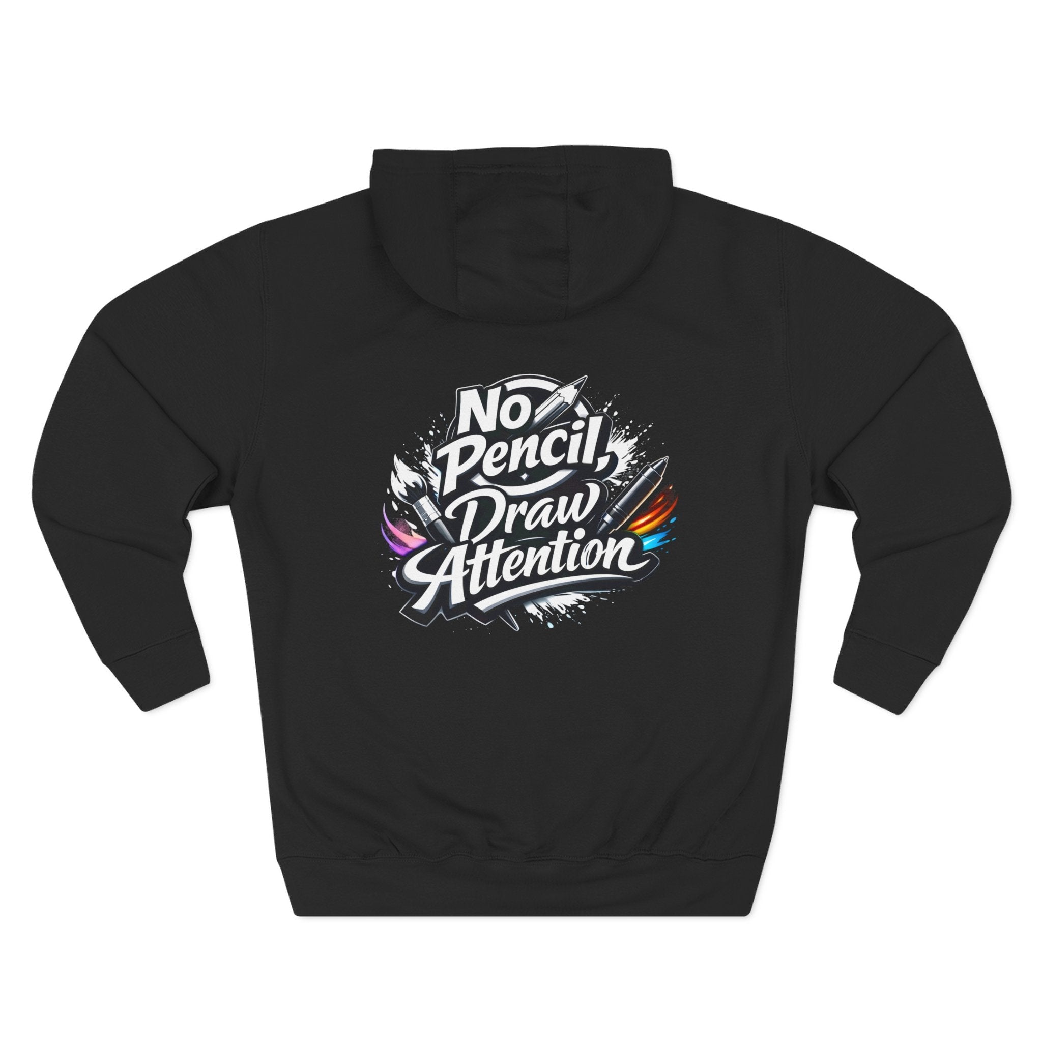 Artist Hoodie — “No Pencil, Draw Attention” Graphic Pullover - LaneOfTrends