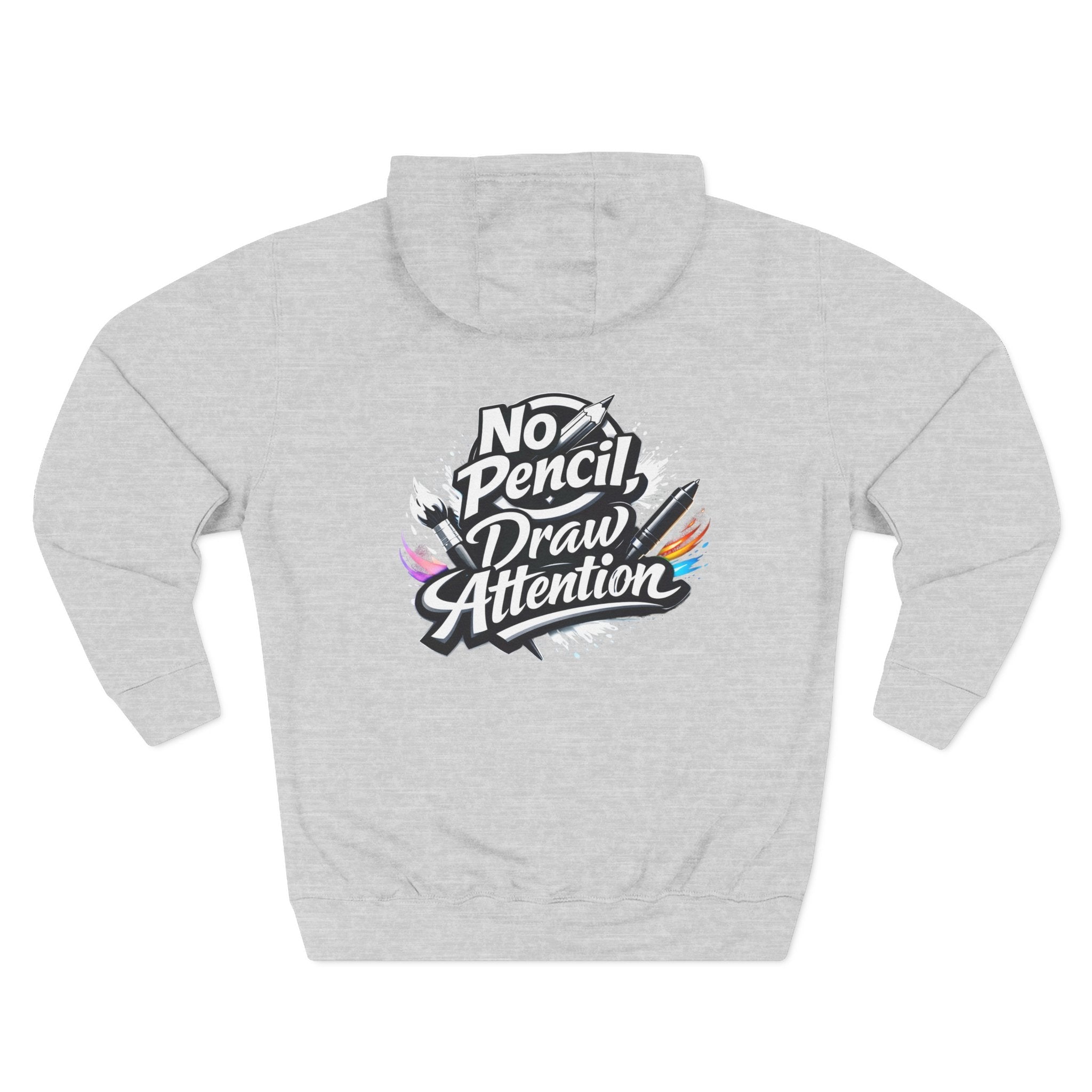 Artist Hoodie — “No Pencil, Draw Attention” Graphic Pullover - LaneOfTrends