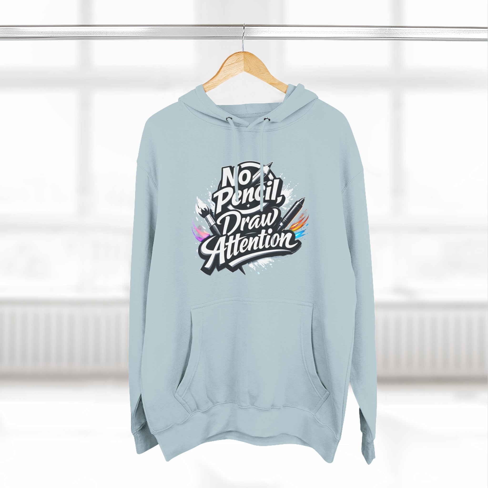 Artist Hoodie — “No Pencil, Draw Attention” Graphic Pullover - LaneOfTrends