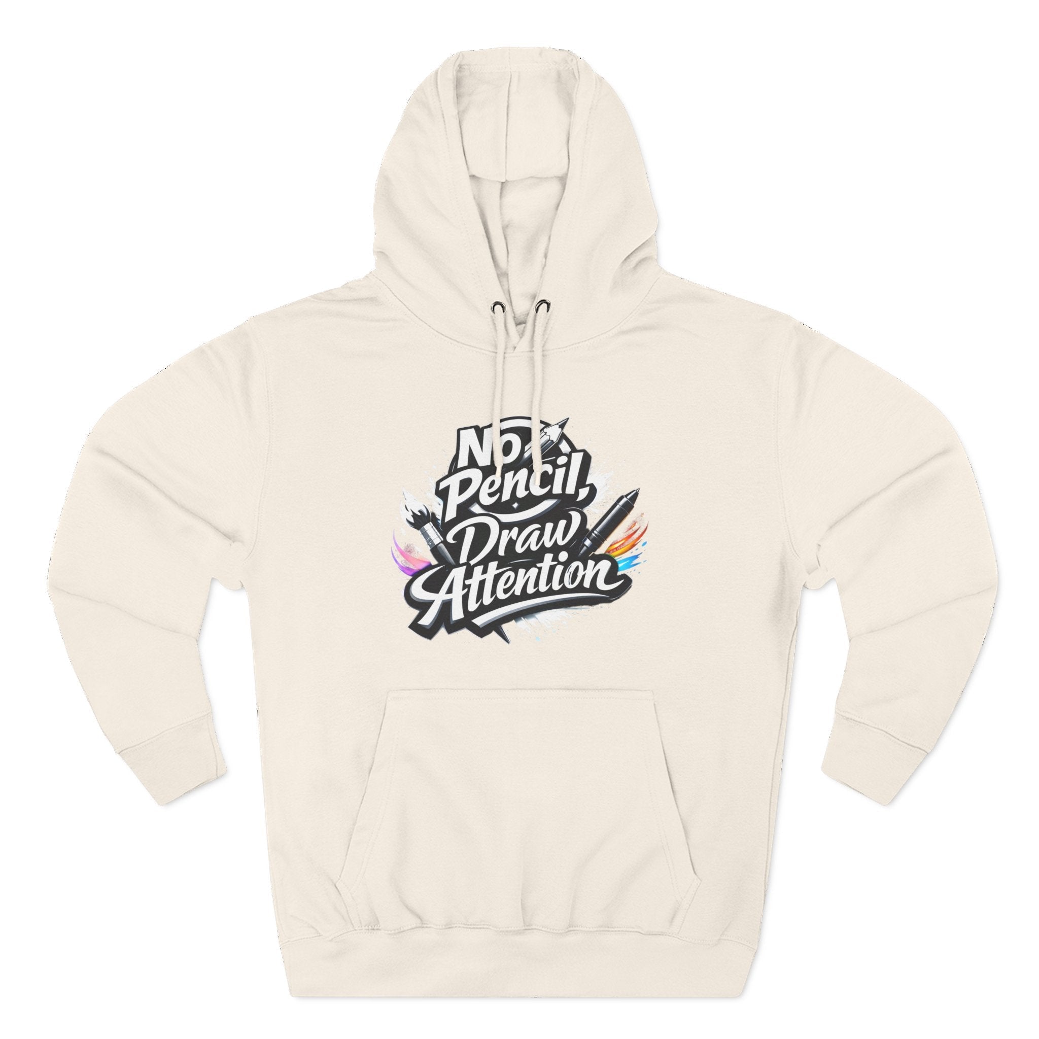 Artist Hoodie — “No Pencil, Draw Attention” Graphic Pullover - LaneOfTrends