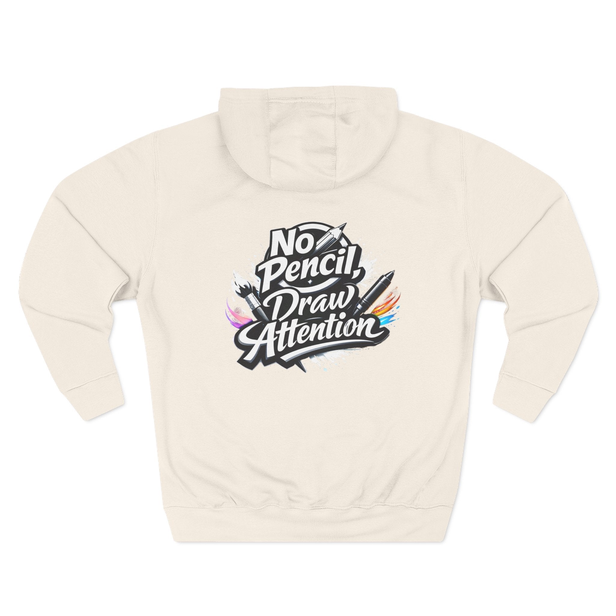 Artist Hoodie — “No Pencil, Draw Attention” Graphic Pullover - LaneOfTrends