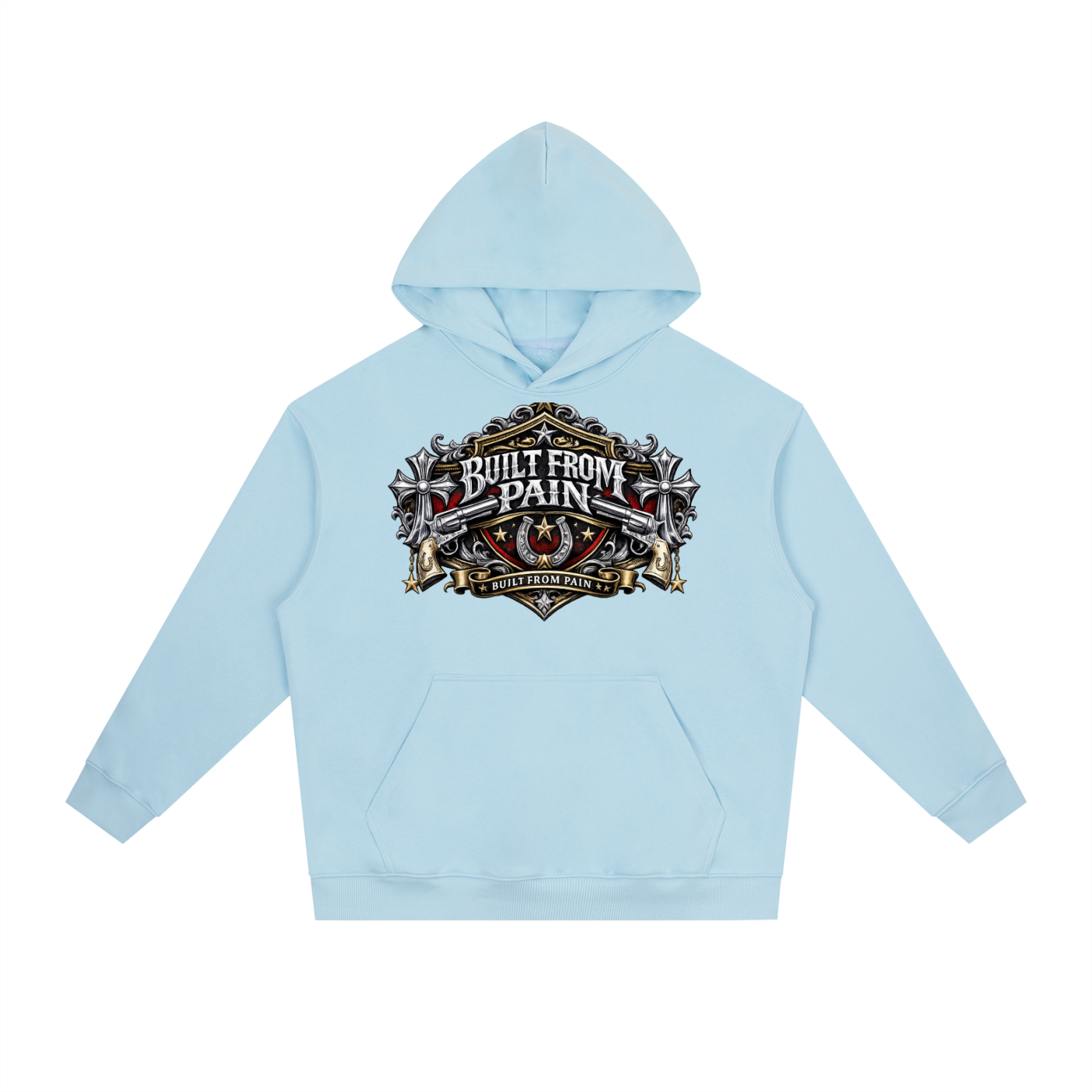 2 GUNS CHROME Essential Heavyweight Drop-Shoulder Hoodie