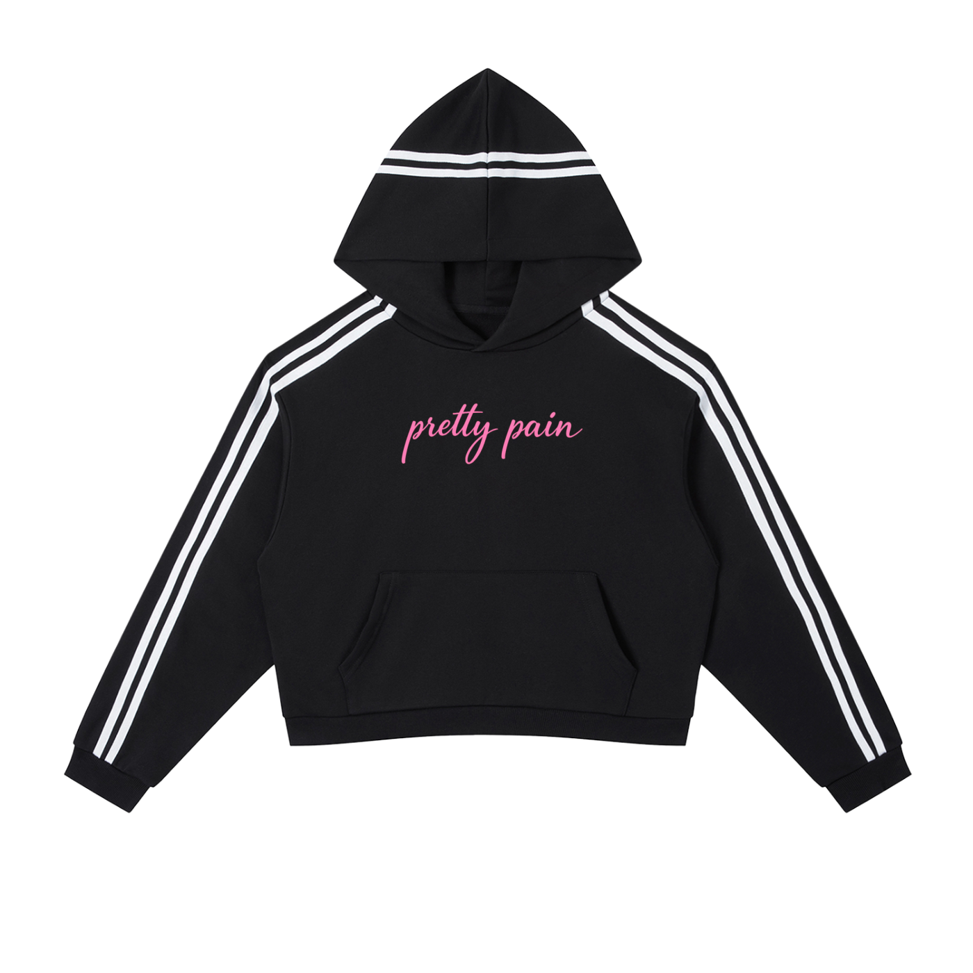 Contrast Side Stripe Cropped Hoodie