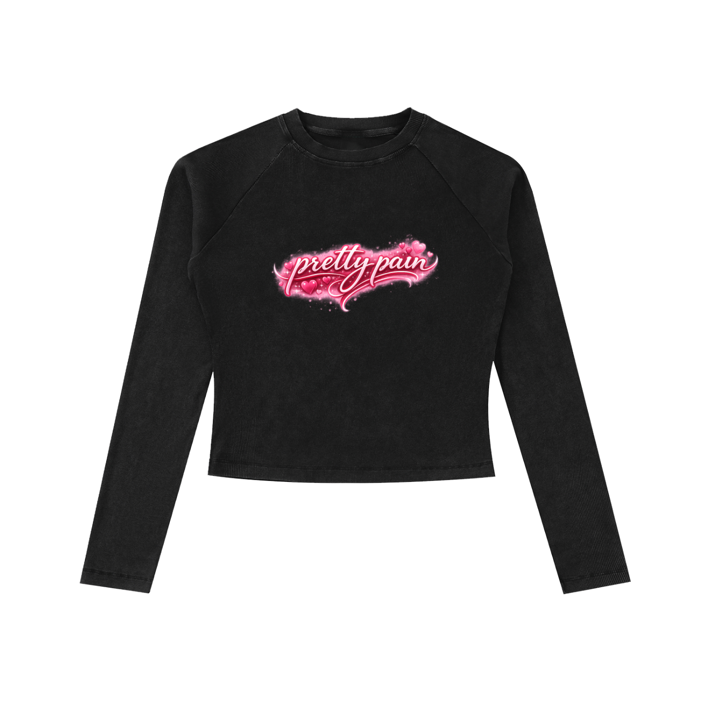 Dyed Washed Raglan Long Sleeve Slim T-Shirt