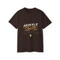 Hustle Quietly Tee — Motivational Gold Script Graphic T‑Shirt - LaneOfTrends