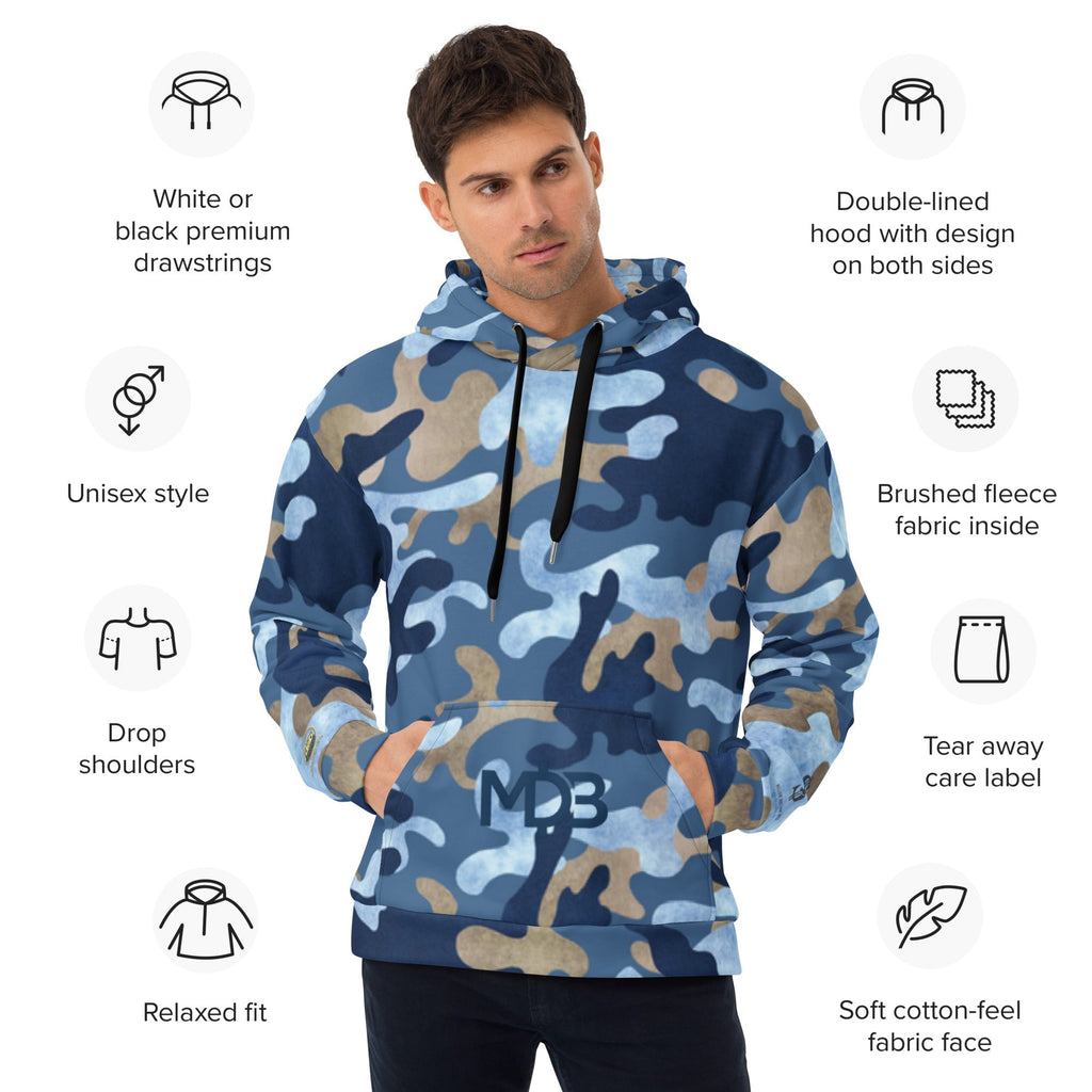 MDB Co. Cool Blue Smooth Camo Unisex Hoodie