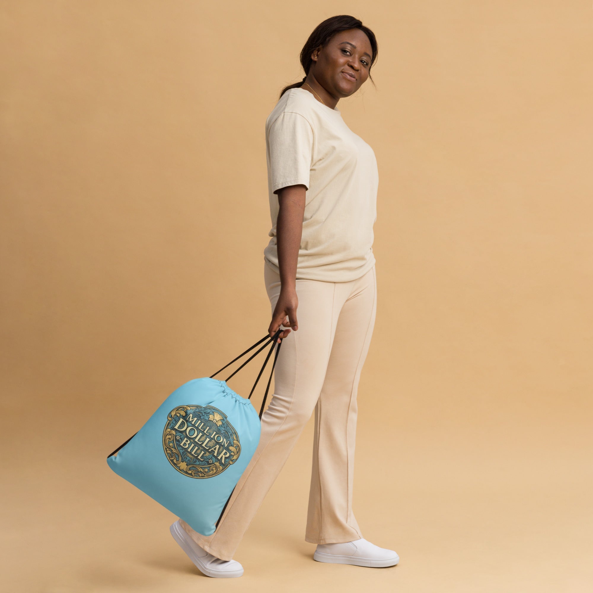 MDB Co. Signature Embellished Logo Drawstring bag
