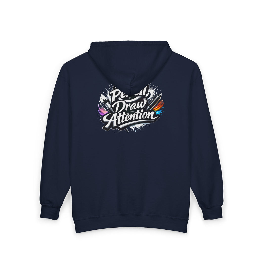 No Pencil Draw Attention Zip Hoodie — Graphic Artist Streetwear - LaneOfTrends